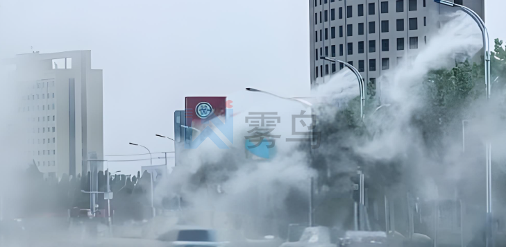 山東濟(jì)南環(huán)境監(jiān)測站聯(lián)動燈桿噴霧降塵降霾系統(tǒng)案例